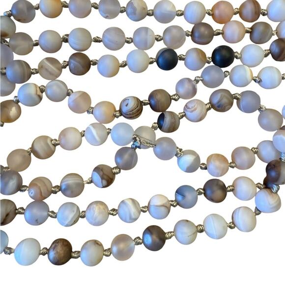 Elegant 30” Long Neutral Stone Beaded Necklace - Picture 4 of 4